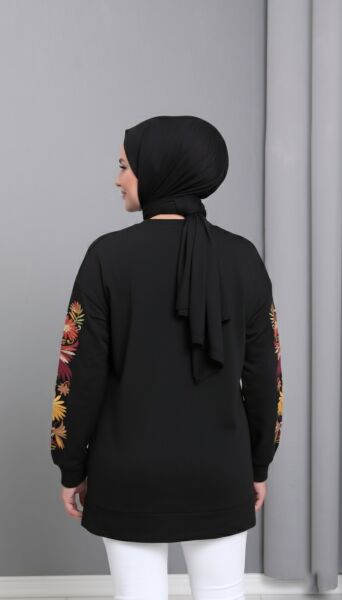 Alya Çiçek İşlemeli Modern Tunik  Büyük Beden Tunik