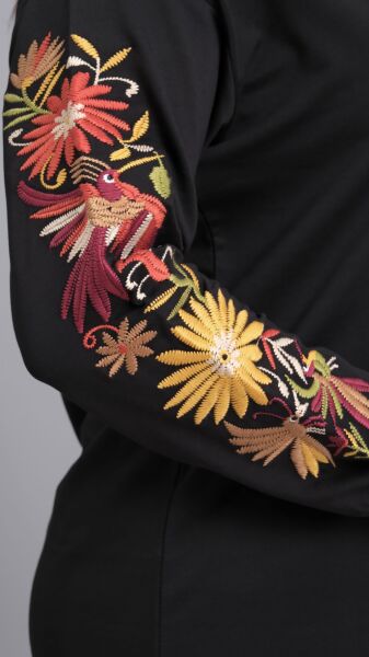 Alya Çiçek İşlemeli Modern Tunik  Büyük Beden Tunik