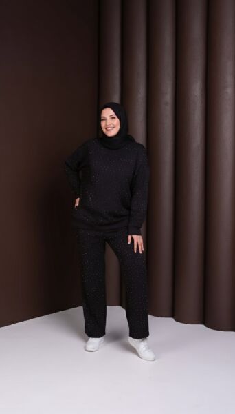 Dora Oysho Kumaş Taş Detaylı İkili Büyük Beden Takım