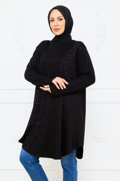 Nisa Taş Detaylı Salaş Büyük Beden Tunik