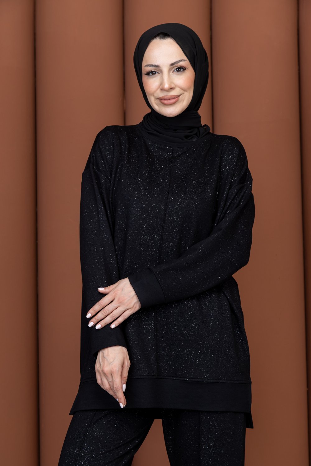 Linda Simli Büyük Beden İkili Takım  Rahat Kalıp Şık Takım