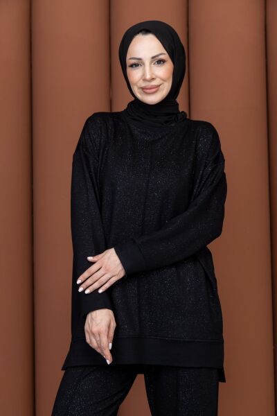Linda Simli Büyük Beden İkili Takım  Rahat Kalıp Şık Takım