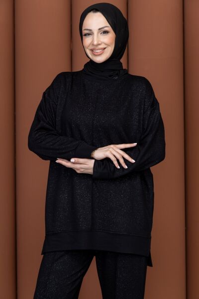 Linda Simli Büyük Beden İkili Takım  Rahat Kalıp Şık Takım