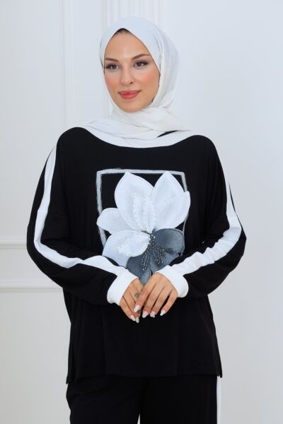 Manolya İnci Detaylı Büyük Beden İkili Takım